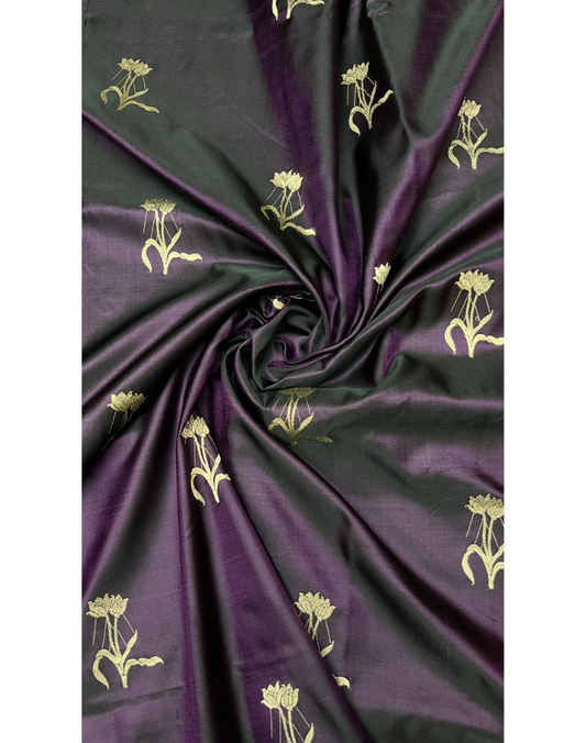Dark wine premium Mashru Banarasi silk saree