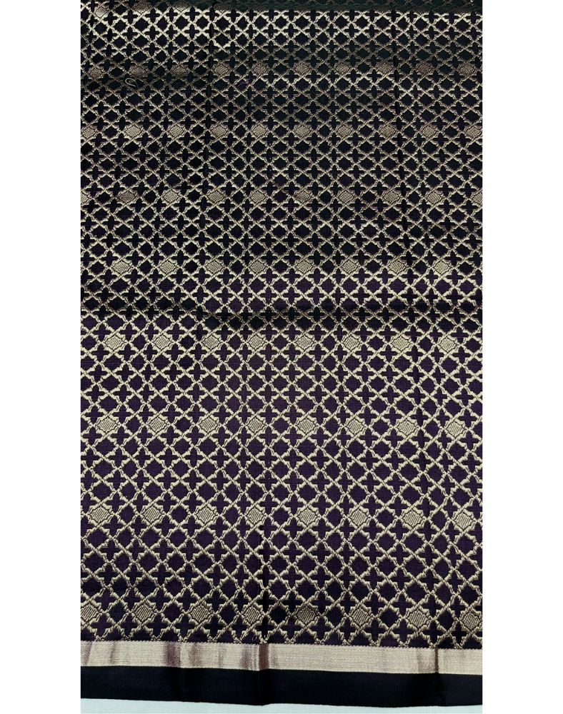 Dark wine premium Mashru Banarasi silk saree
