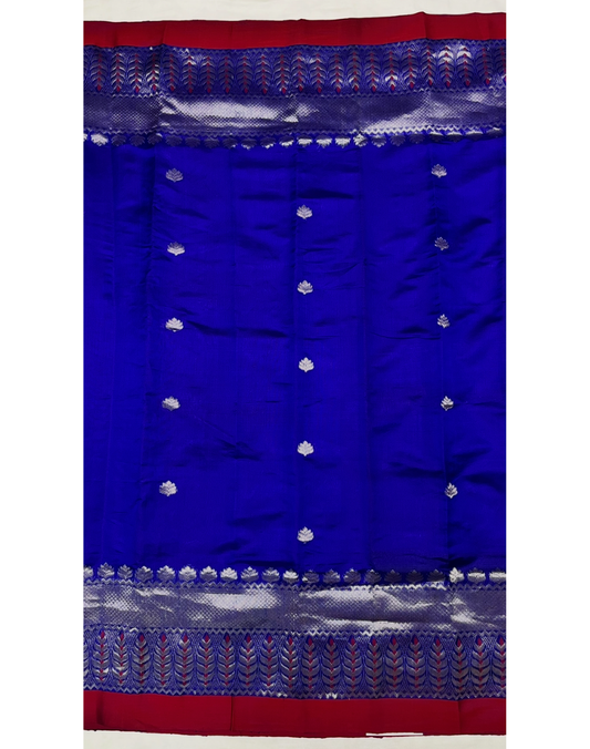 Royal blue Chanderi silk saree