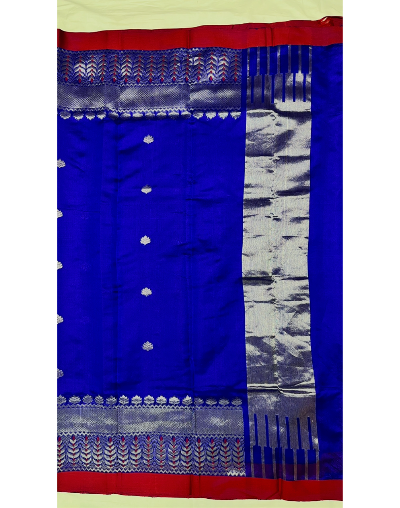 Royal blue Chanderi silk saree