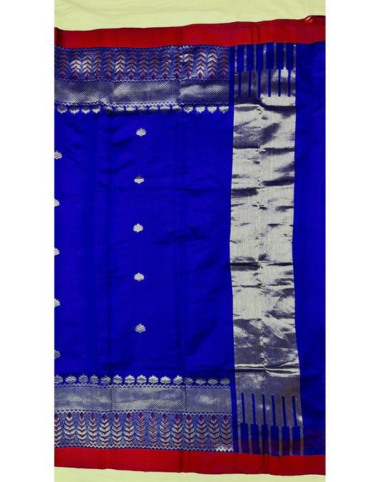 Royal blue Chanderi silk saree