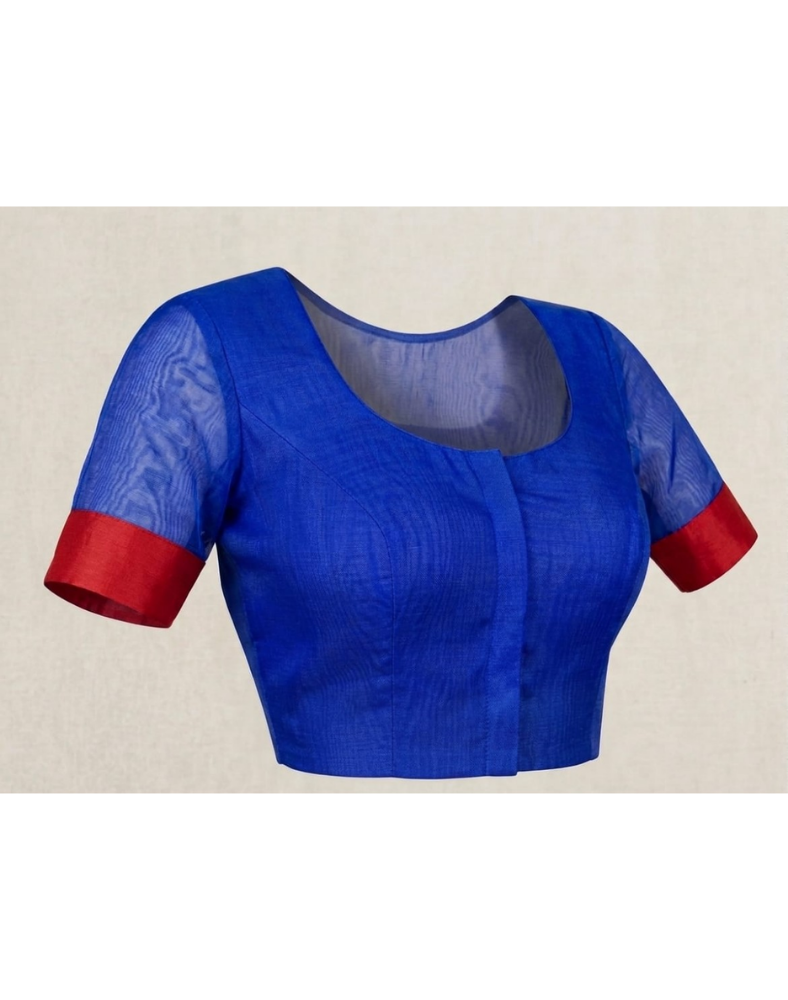 Royal blue Chanderi silk saree