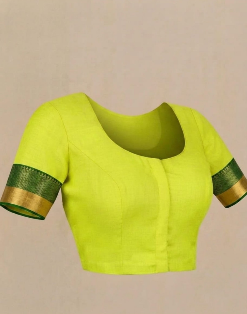 Lime green Chanderi organza Katan silk saree