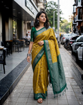 Mehendi Green Soft Silk Saree