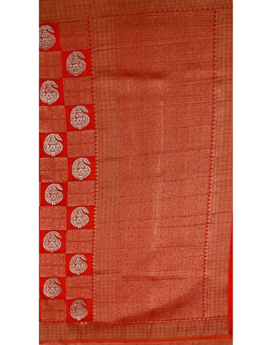 Orange Georgette Chiffon Banarasi Saree