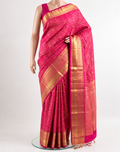 Pure silk pure zari handloom Rani pink brocade Kanjivaram saree