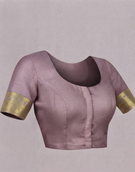 Pure silk pure zari handwoven dusty mauve tone Kanjivaram saree