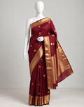 Pure silk pure zari deep maroon tone Kanjivaram saree