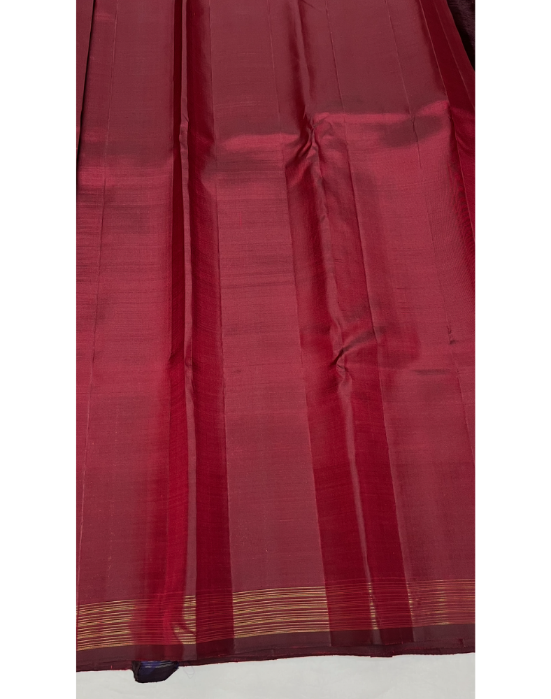 Pure silk pure zari deep maroon tone Kanjivaram saree