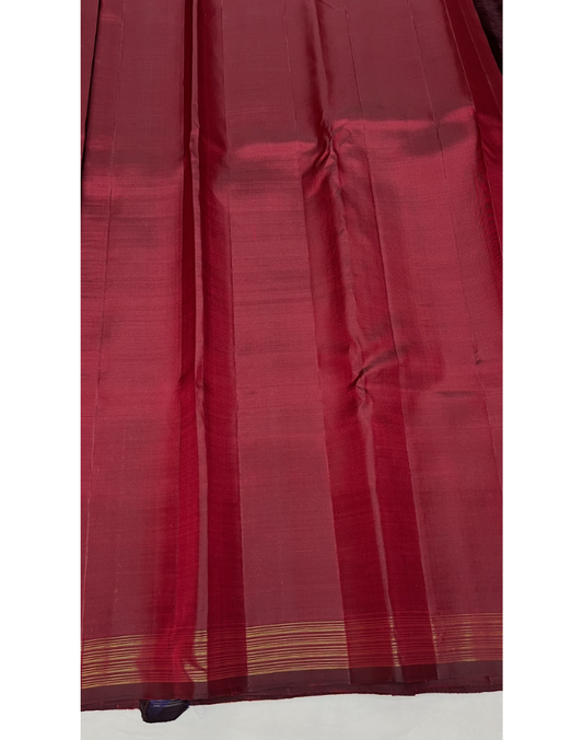 Pure silk pure zari deep maroon tone Kanjivaram saree