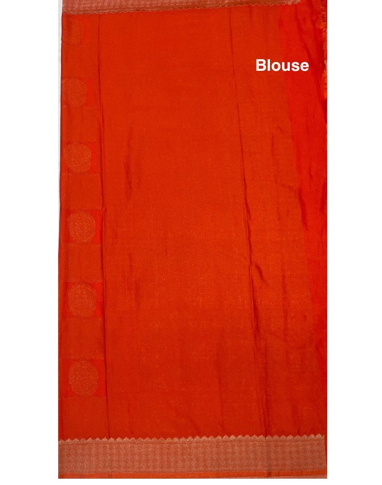 Orange Georgette Chiffon Banarasi Saree