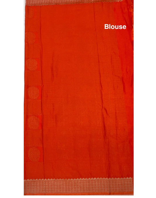 Orange Georgette Chiffon Banarasi Saree