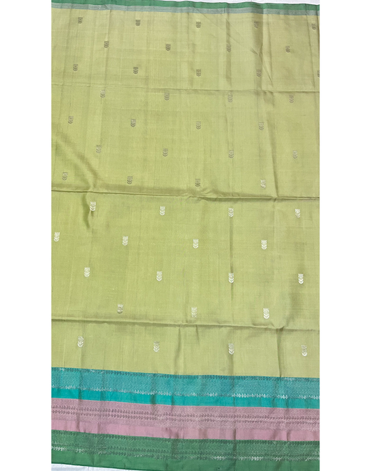 Pista Green Soft Silk Saree