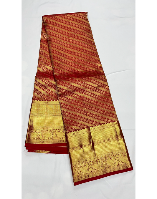Red Brocade Kanchipuram Silk Saree