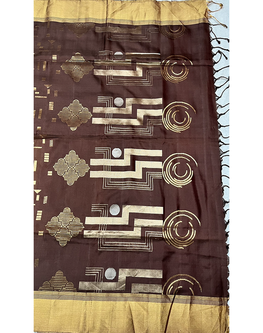 Deep Brown Soft Silk Saree