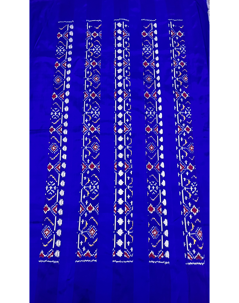 Ink Blue Handwoven Double Ikat Silk Saree