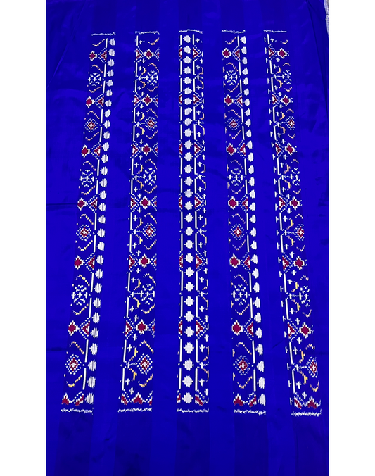 Ink Blue Handwoven Double Ikat Silk Saree
