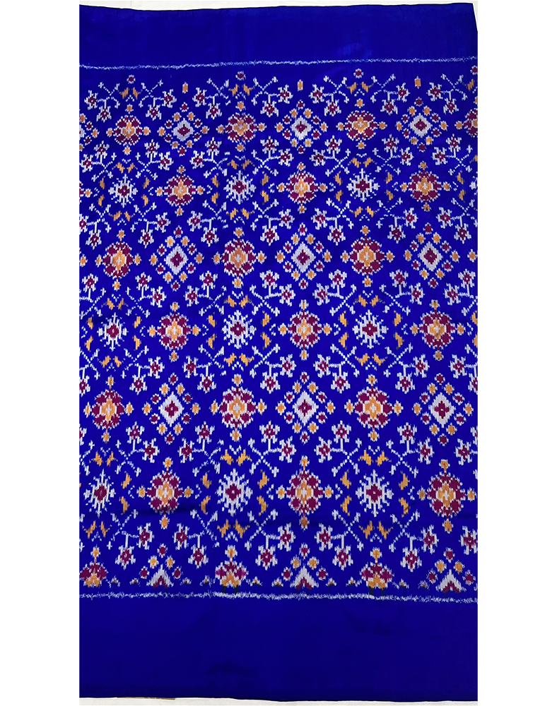 Ink Blue Handwoven Double Ikat Silk Saree