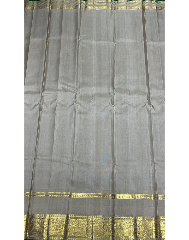 Royal Blue Handwoven Gadwal Silk Saree with Cream Border
