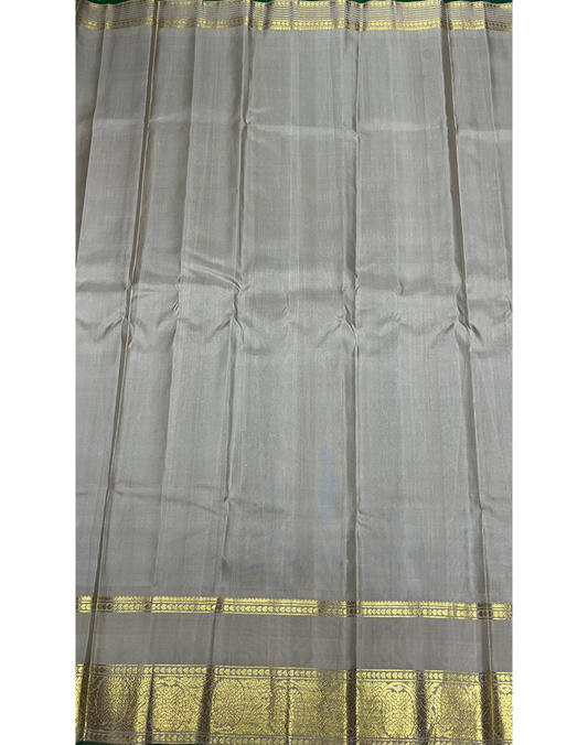 Royal Blue Handwoven Gadwal Silk Saree with Cream Border