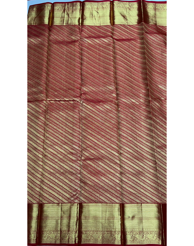 Red Brocade Kanchipuram Silk Saree