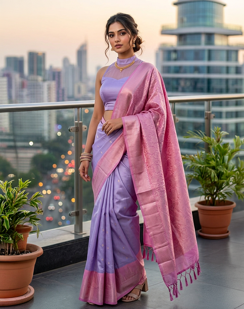 Lilac Soft Silk Saree