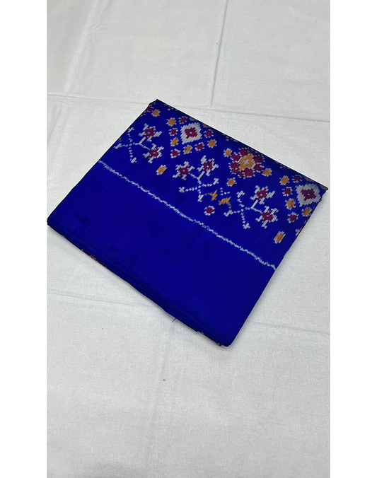 Ink Blue Handwoven Double Ikat Silk Saree